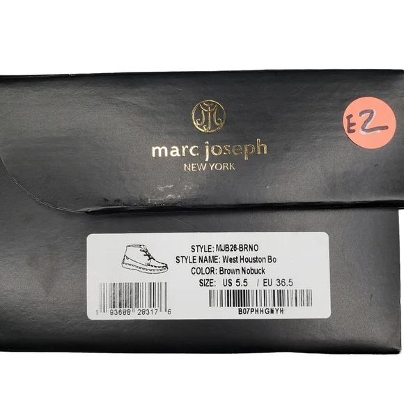 Marc JosephNIB West Houston Bootie Brown Nobuck Lace Up Leather Boots Boy 5.5